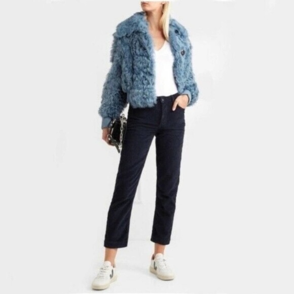 GRLFRND Pants - GRLFRND Helena Straight Leg Cropped Corduroy Pant in Midnight Train, Size 27